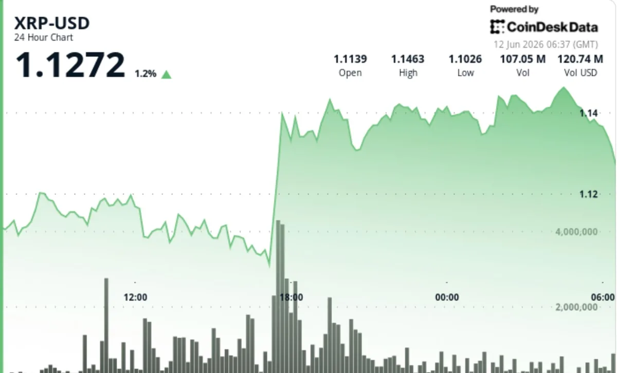 XRP yüzde 3 yükselerek 1,14 doların üzerine çıktı; kurumsal alımlar kritik dirençle karşılaştı