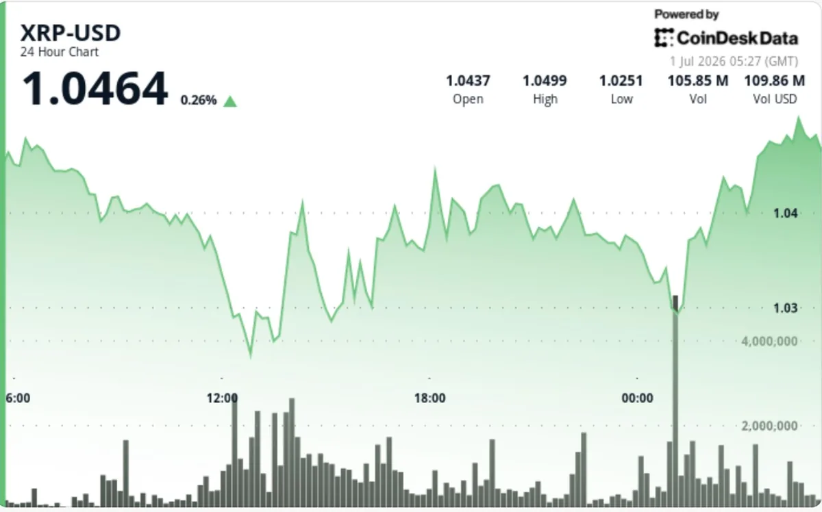 XRP Defends $1 as Leverage Eases and Network Activity Rises